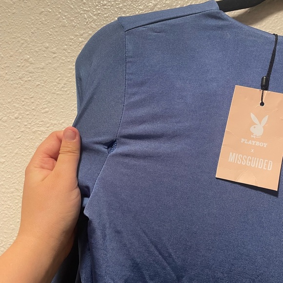 PlayBoy Dark Blue Crop Long Sleeve *Minor Flaws* - Picture 3 of 9